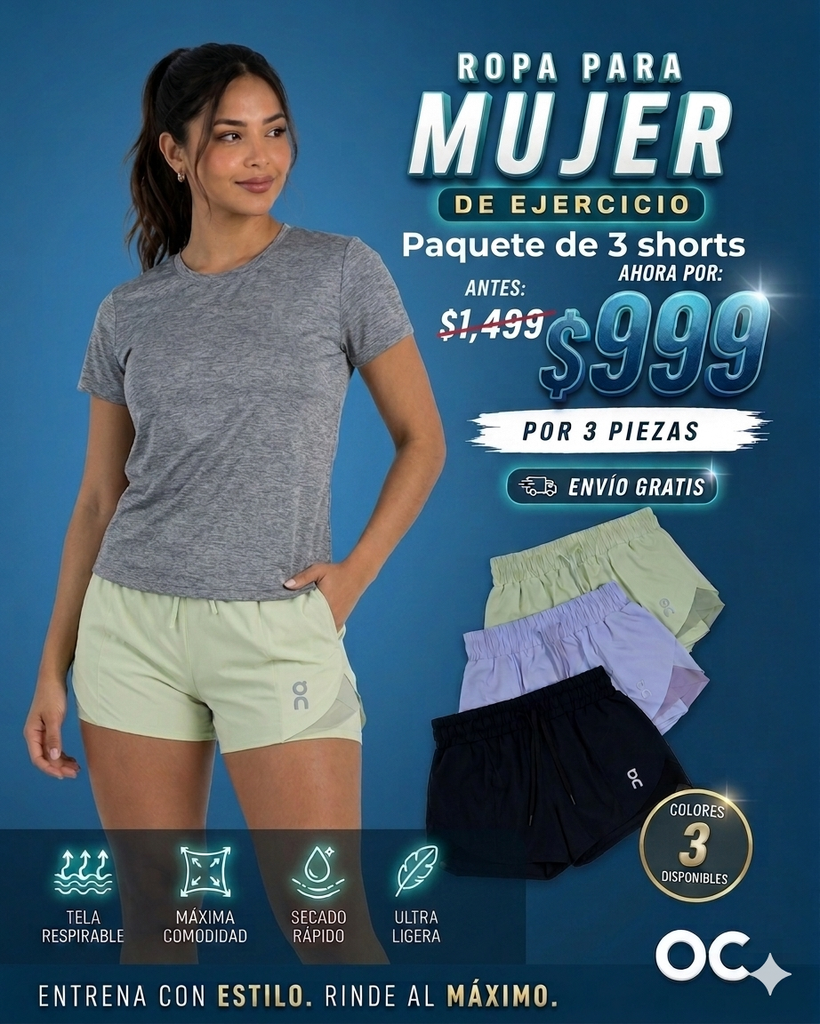 🔥Oferta Especial Paquete 3 Shorts Deportivos Gym Ejercicio Yoga Para Dama Envío Gratis!