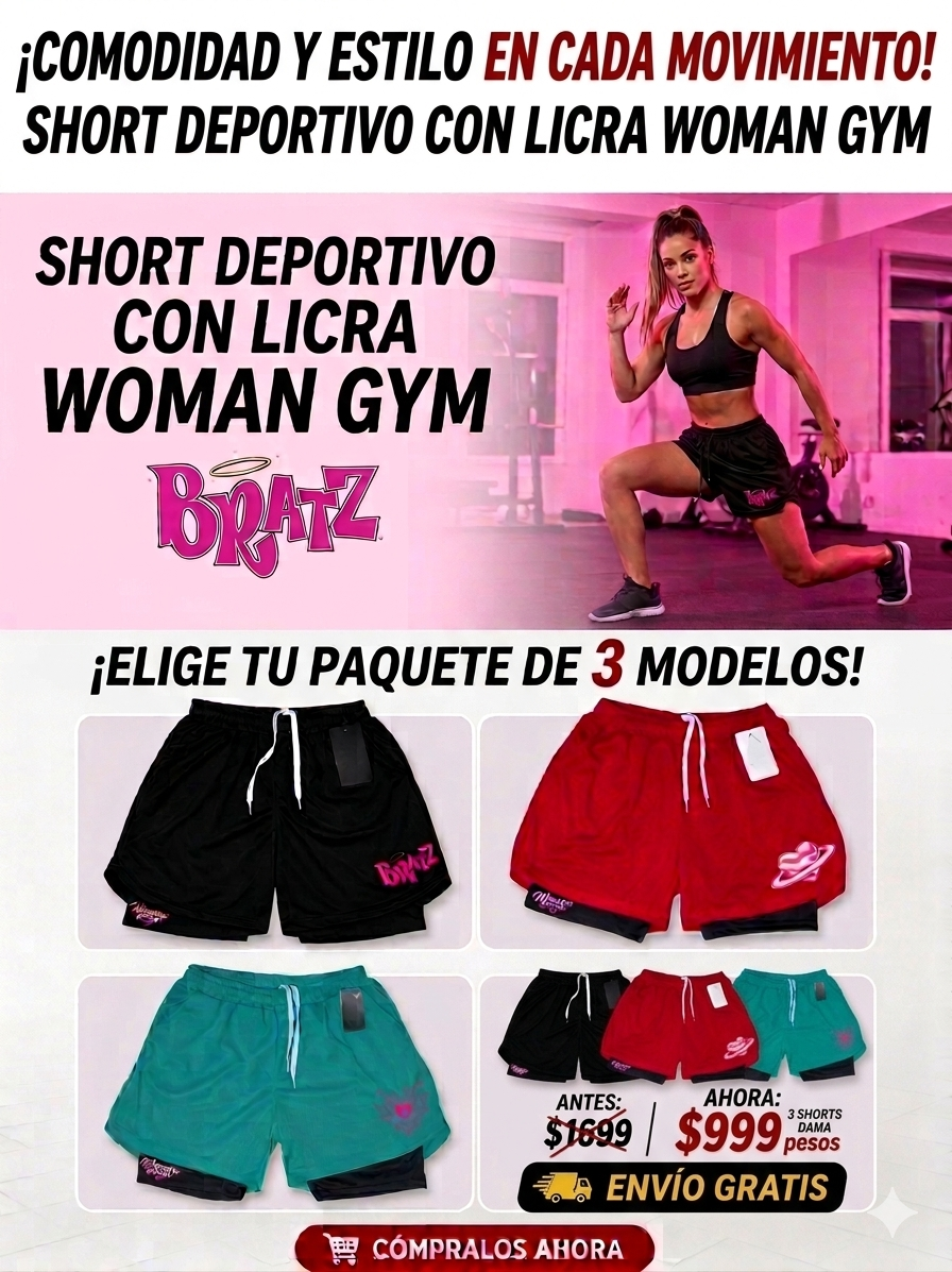🔥Oferta Especial Paquete 3 Shorts Deportivos Gym Ejercicio Yoga Para Dama Envío Gratis!